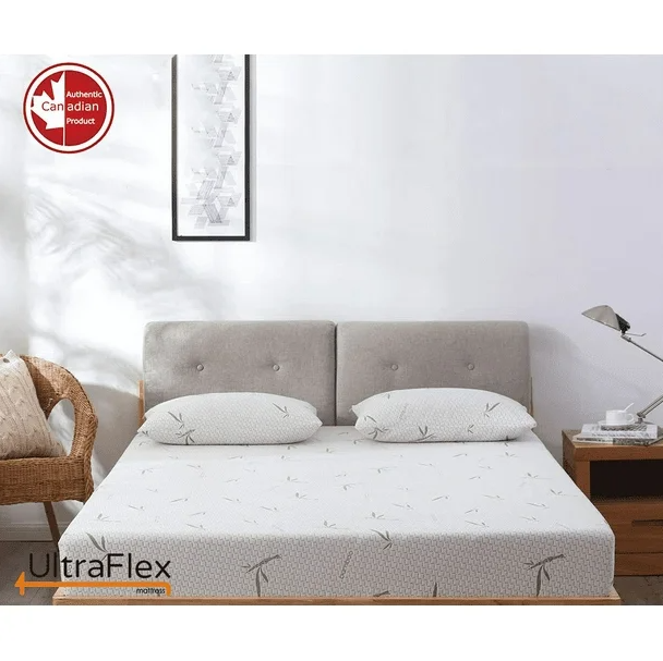 UltraFlex SolidSleep- Canadian-Made FIRM Gel Infused Reversible Comfort With Pressure Relief, Cooling Technology, Bamboo Cover, CertiPUR-US® Certified Foam (Made in Canada)