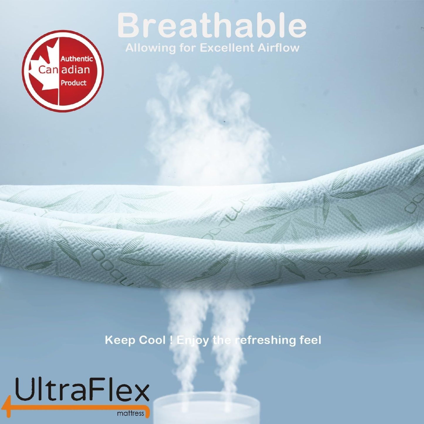 UltraFlex EasySleep- Canadian-Made Medium Firm Gel Infused Reversible Comfort With Pressure Relief, Cooling Technology, Bamboo Cover, CertiPUR-US® Certified Foam Eco-Friendly Mattress (Made in Canada)