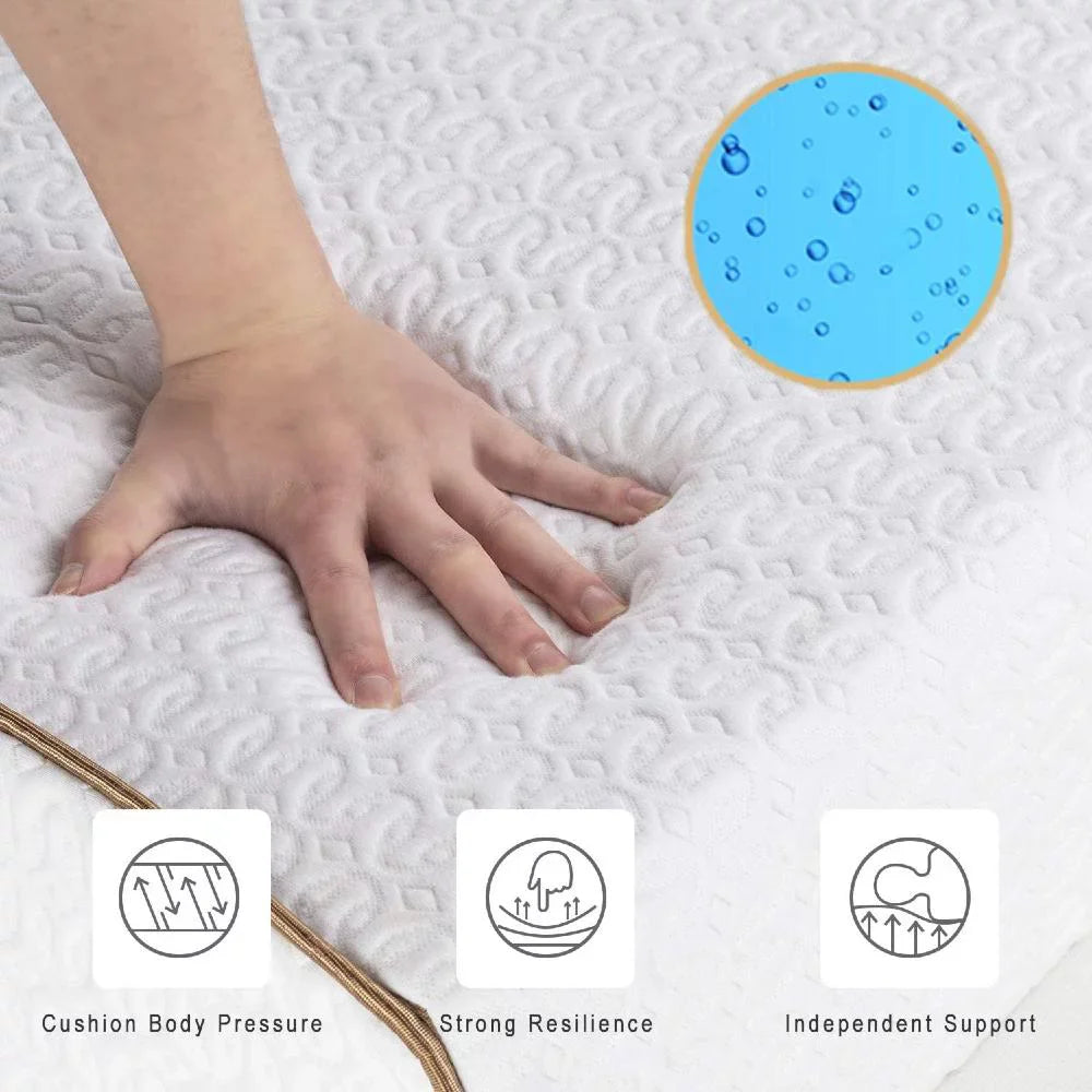 UltraFlex DESTINY- Orthopedic, Spinal Care Cool Gel, Pressure Relief Foam, Multiple Posture Support, Low Motion Transfer, Natural Foam Blend,(Made in Canada)-With WaterProof Mattress Protector