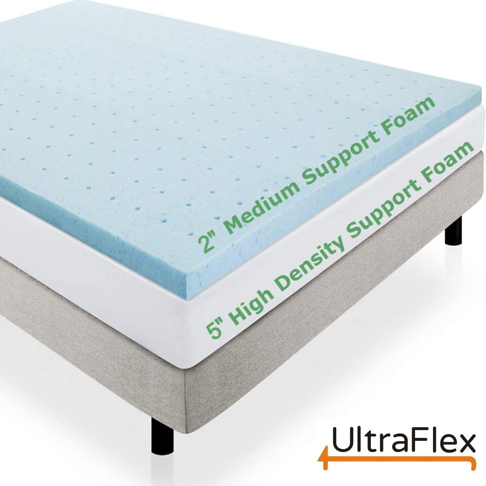 UltraFlex PARADISE - Natural Heavy Duty Foam Blend, Low Motion Transfer, Comfort+ Quilting, Orthopedic Cool Gel, and Spinal Posture Support Eco-Friendly Mattress (Made in Canada)