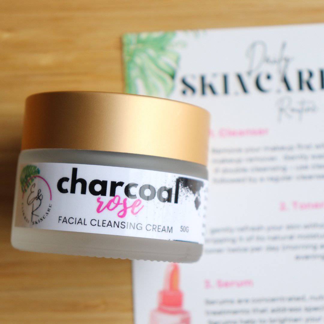 Charcoal Rose Cleansing Cream, Gentle Purifying Cleanser